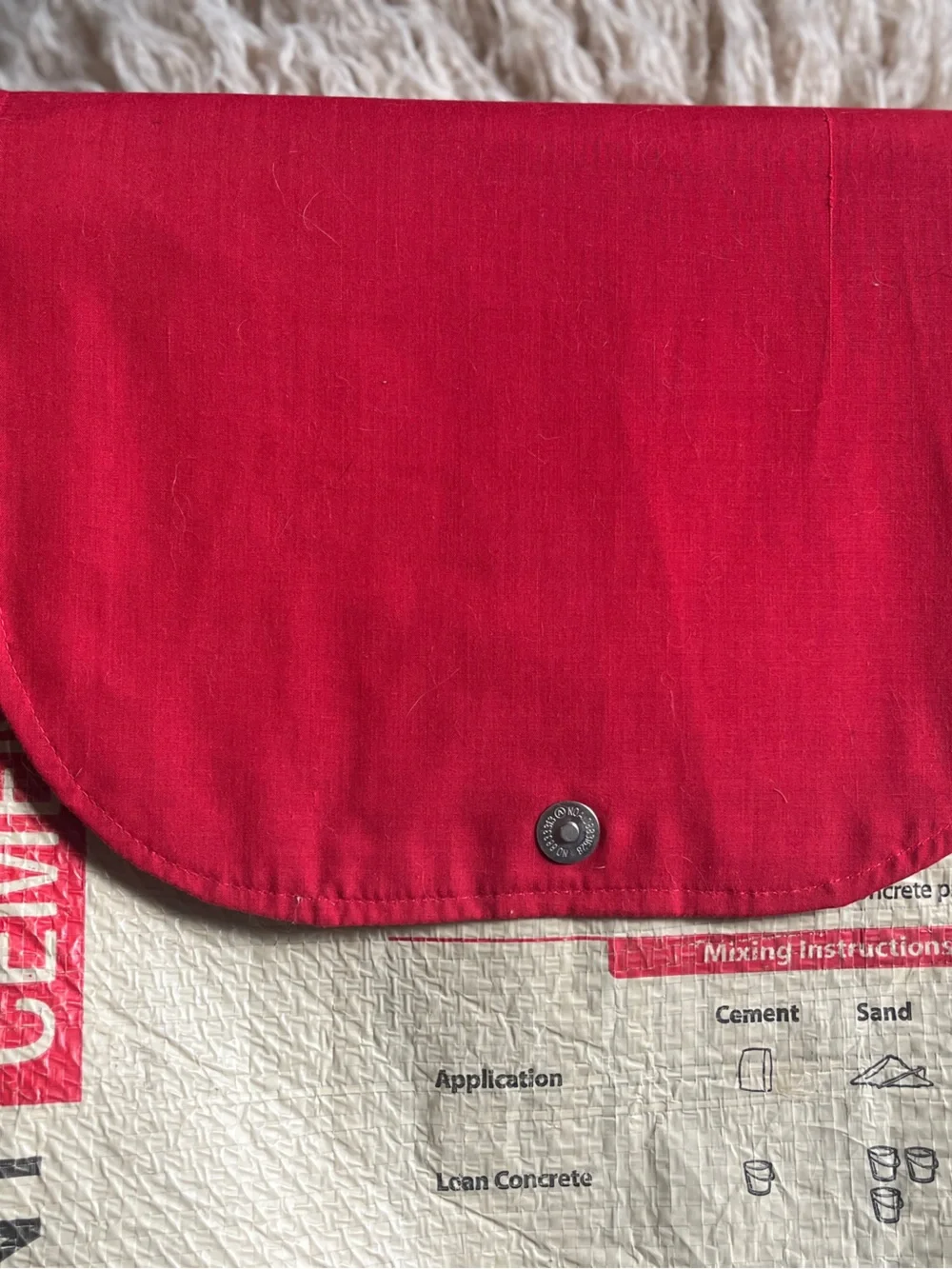 Upcycled Elephant Brand Cement Messenger Bag Handmade in Cambodia Malia Designs